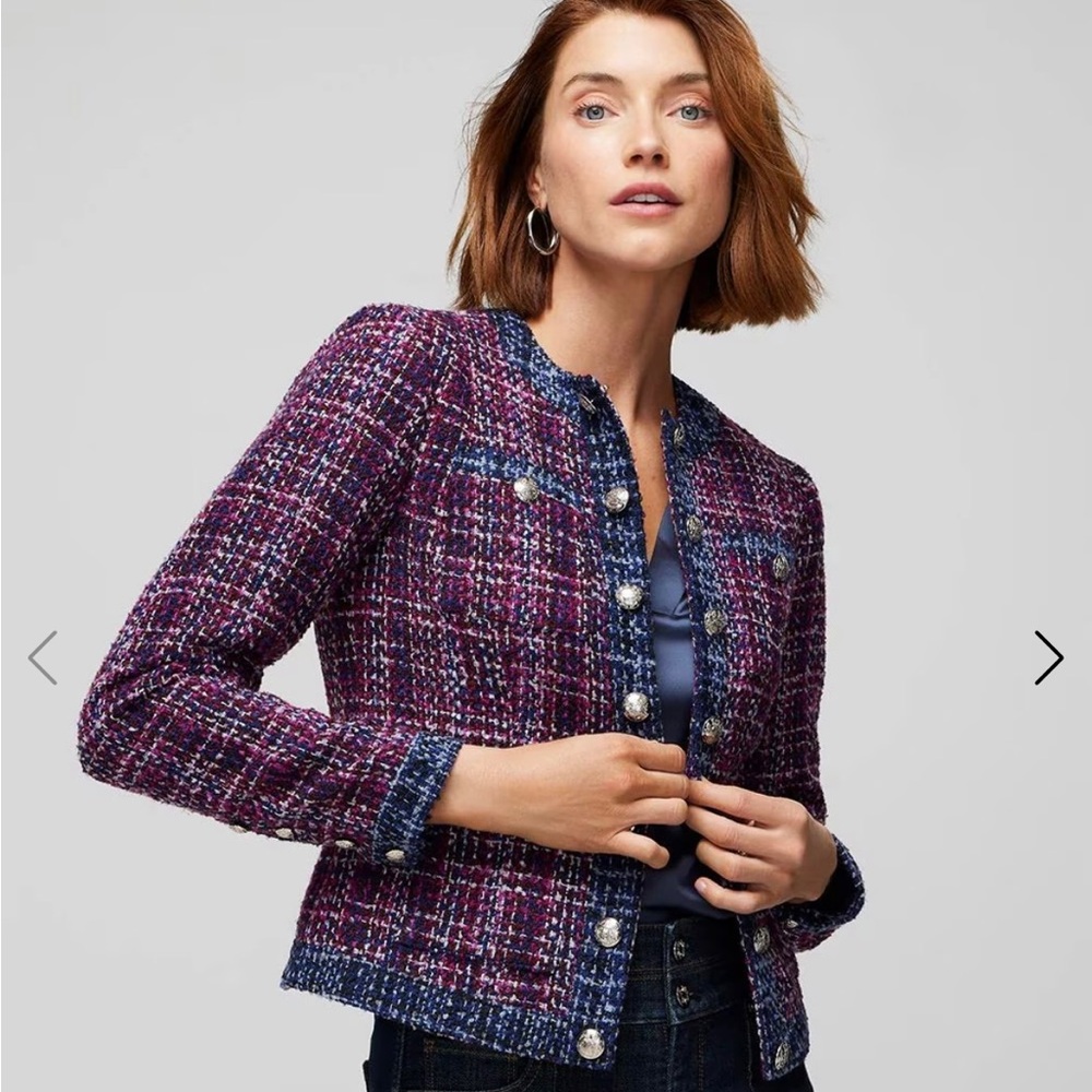 White House Black Market Tweed Military Jacket